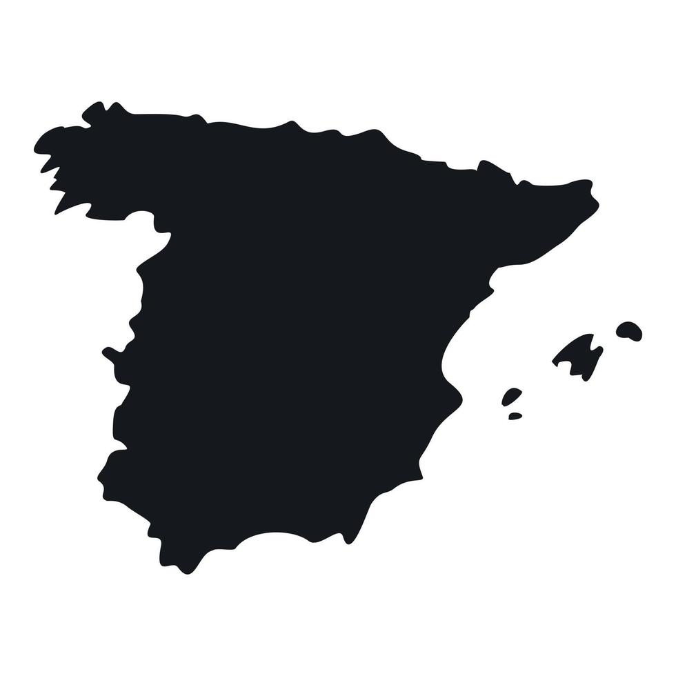 Map of Spain icon, simple style vector