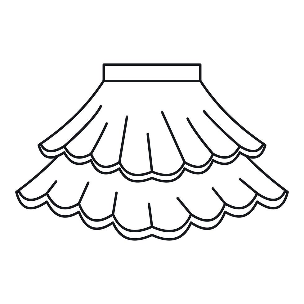 Skirt icon, outline style vector