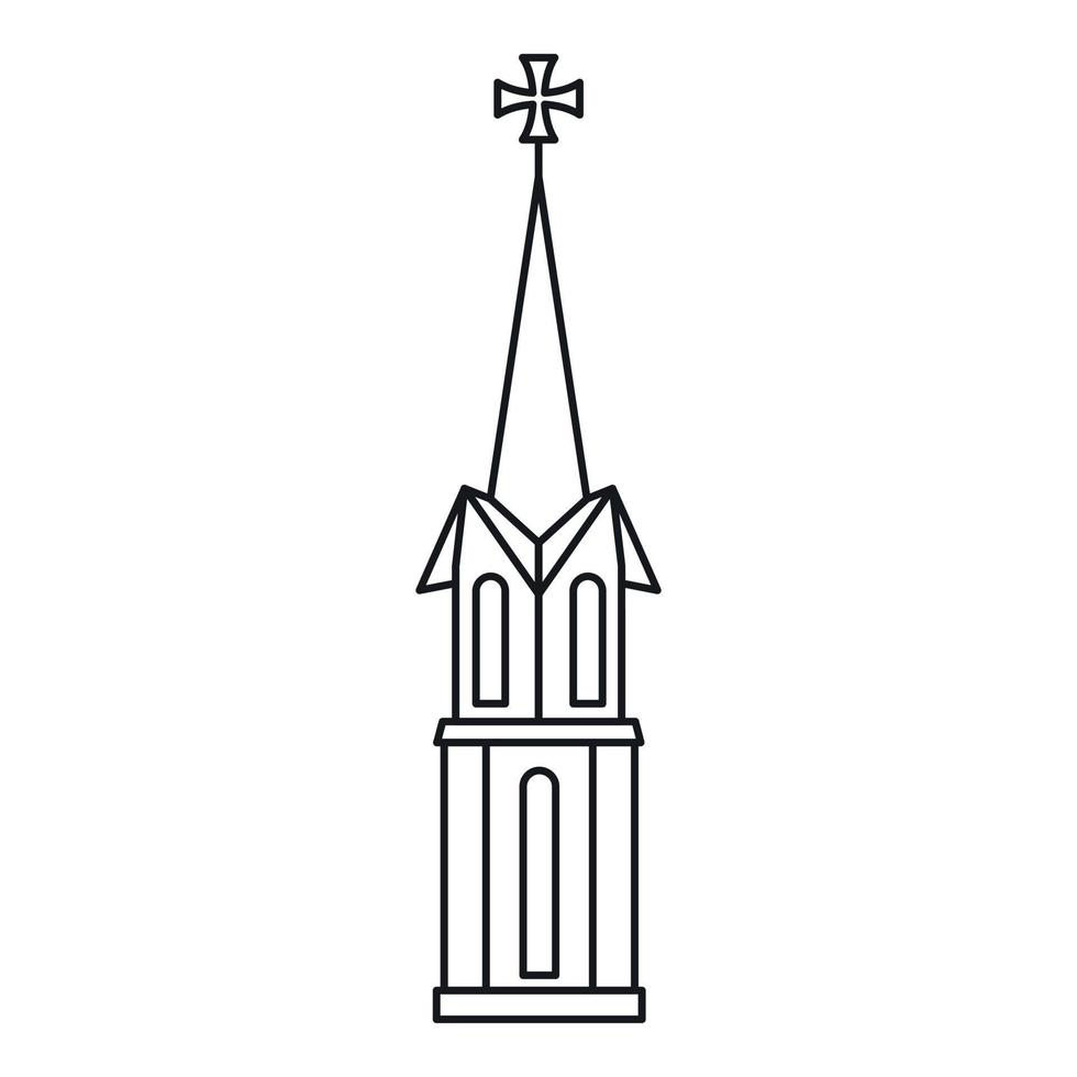 Church icon, outline style vector