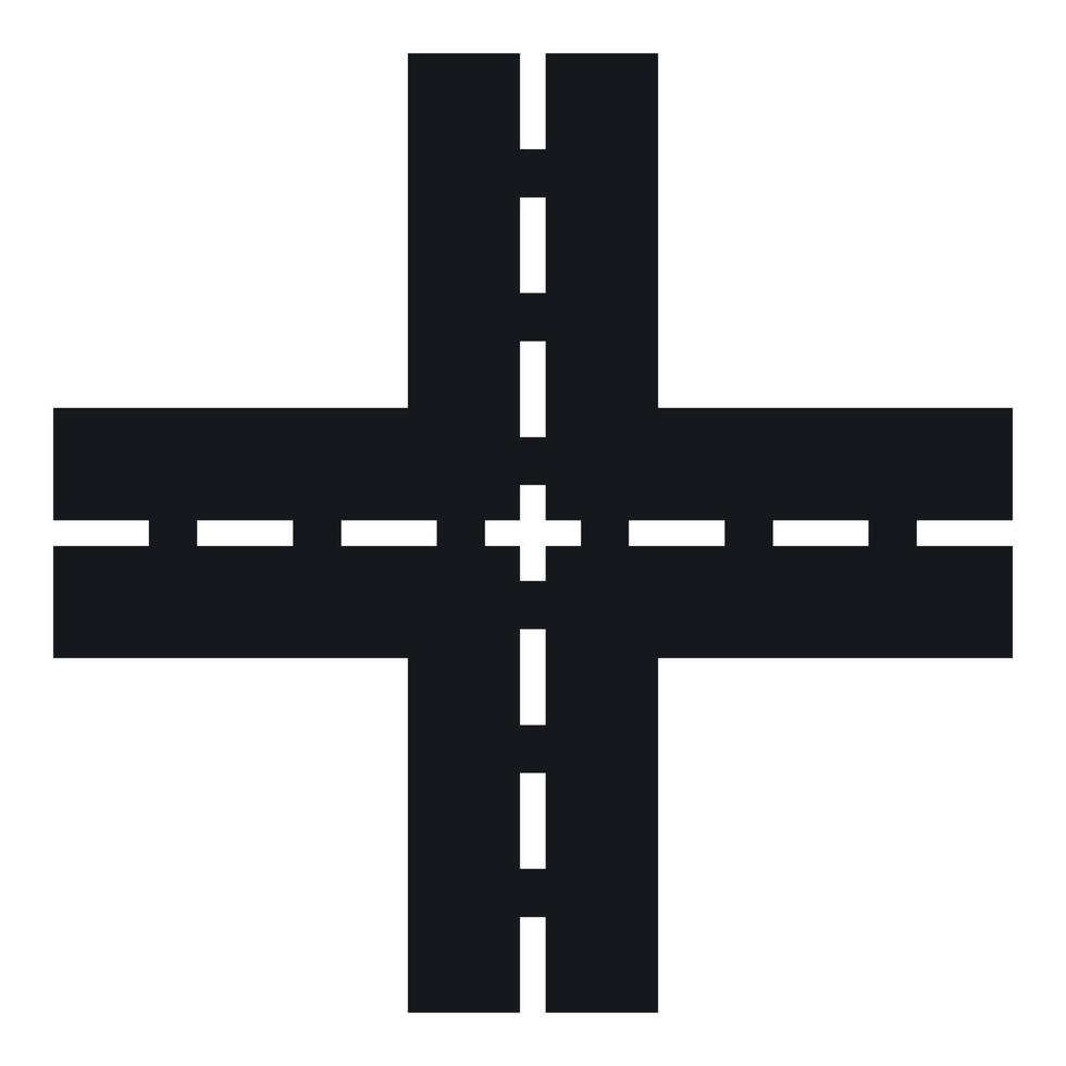 icono de cruce de caminos, estilo simple vector