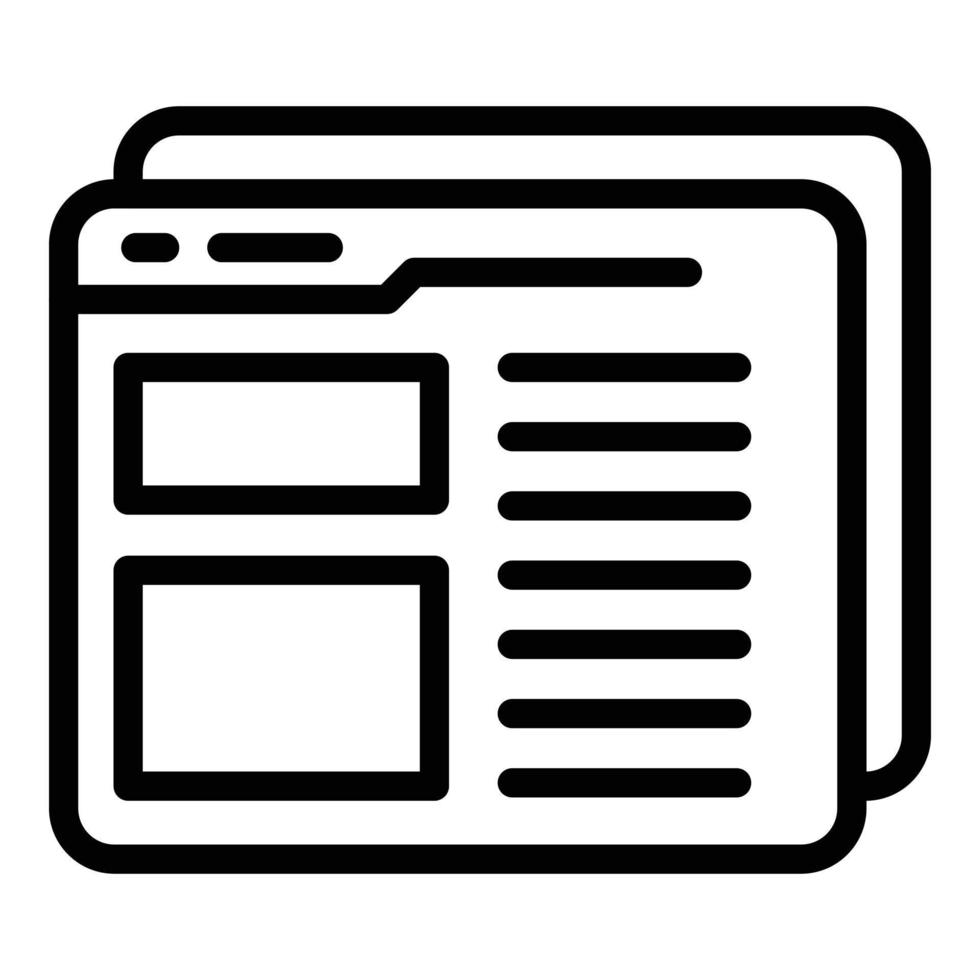 Web news icon outline vector. Tv media vector