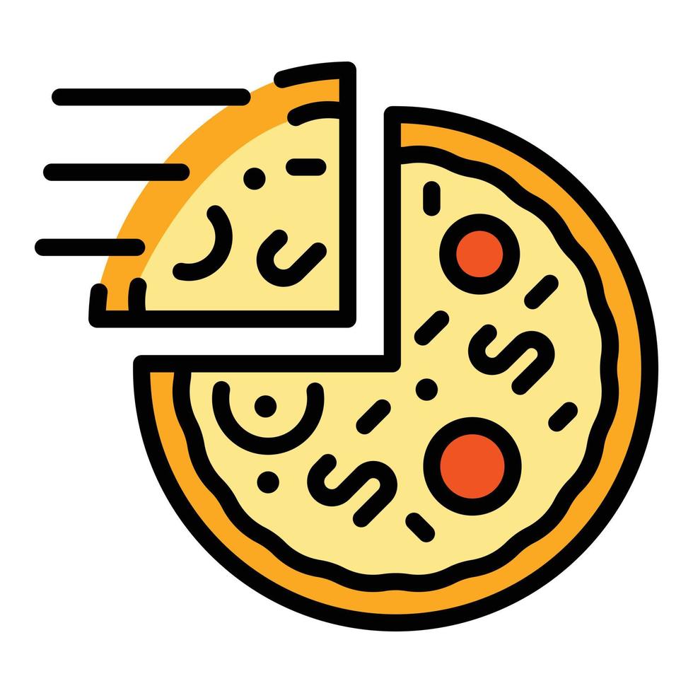 Home delivery pizza icon color outline vector