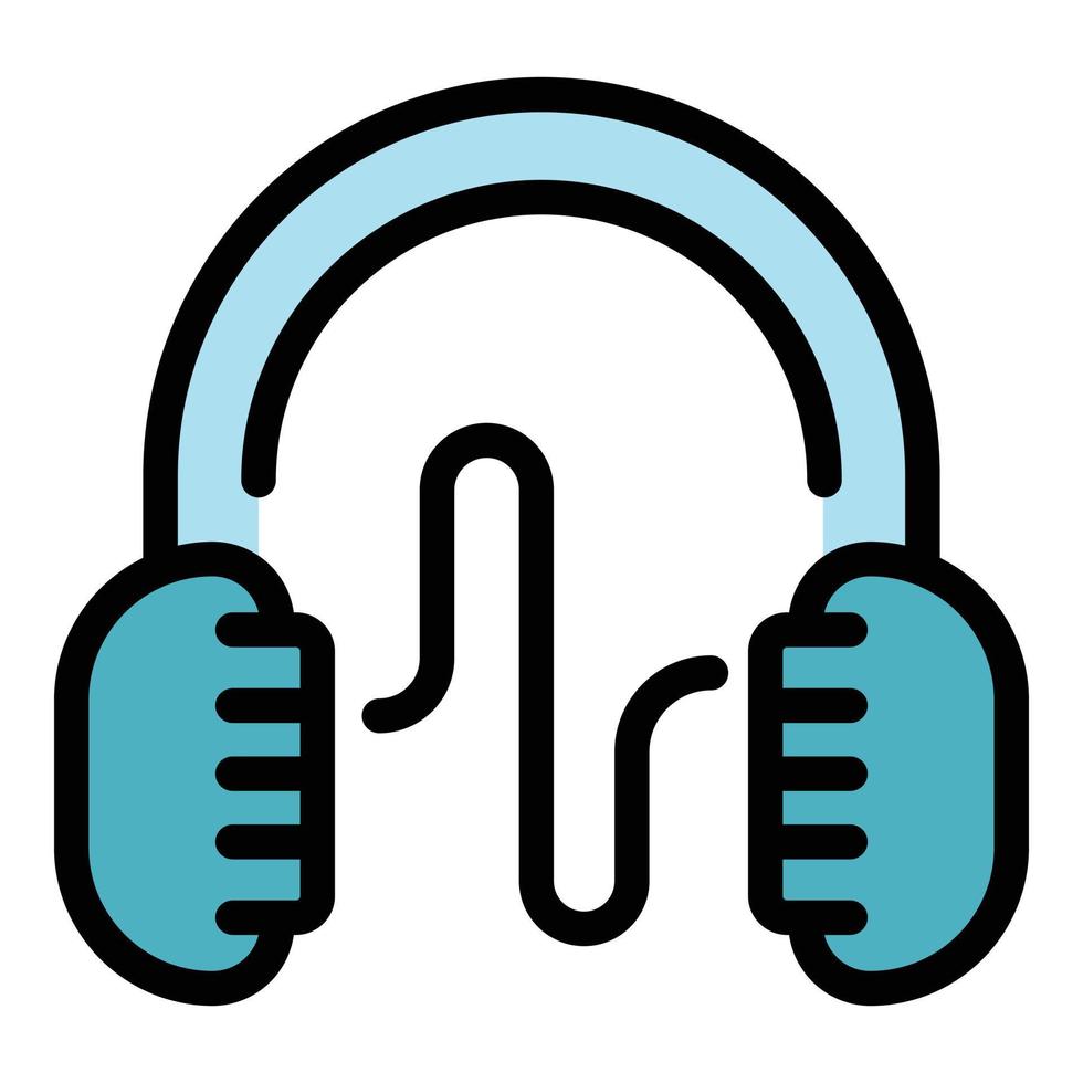 Podcast headphones icon color outline vector
