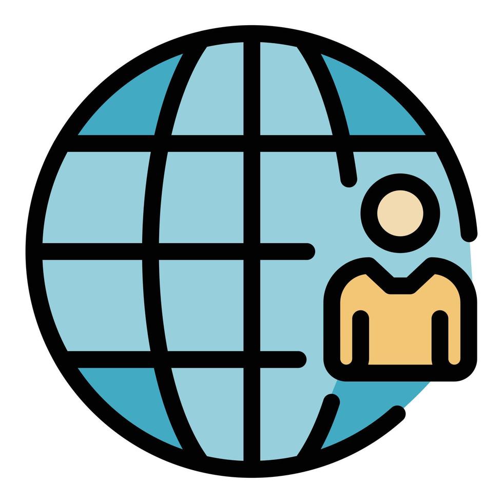 Outsource international icon color outline vector