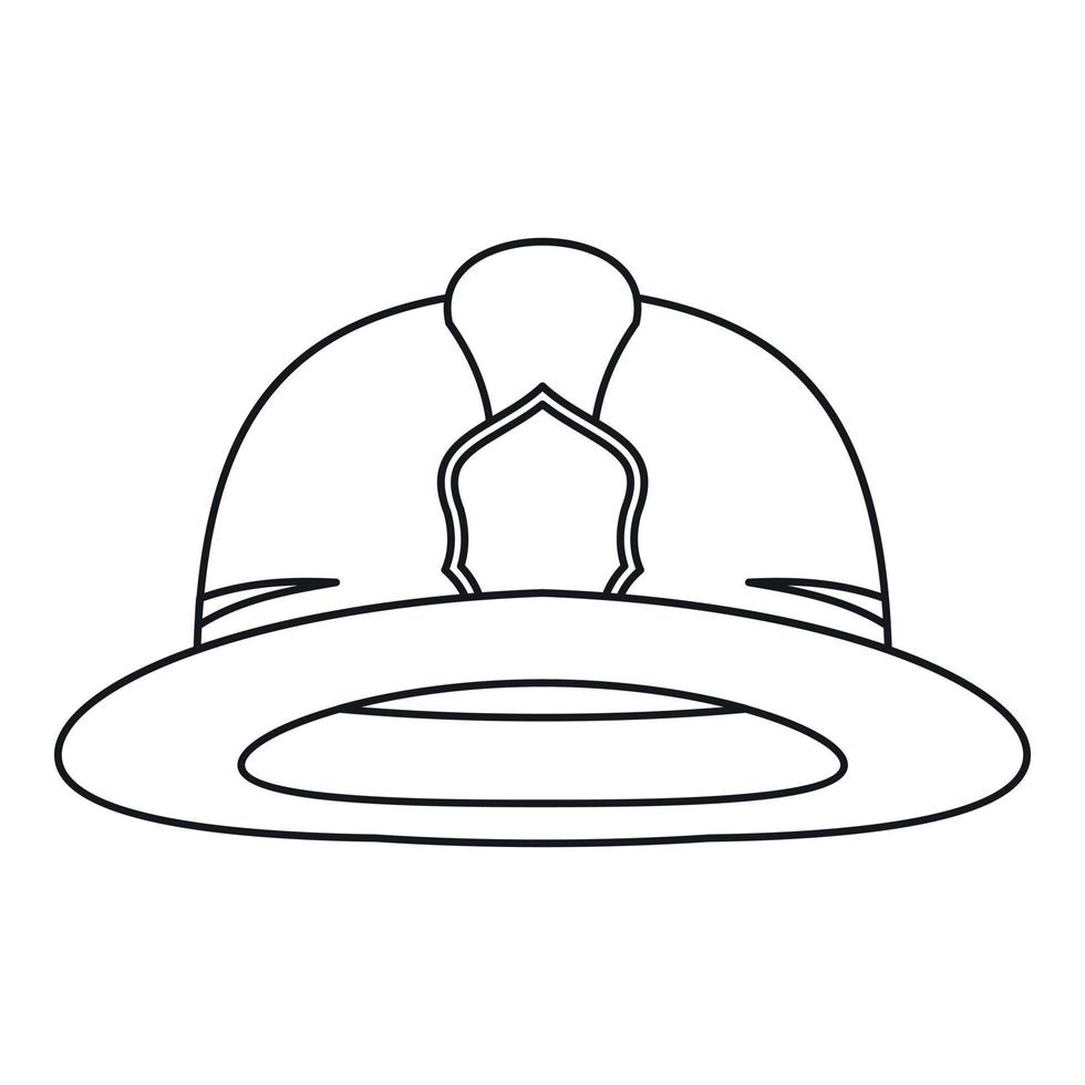 Fireman helmet icon, outline style vector