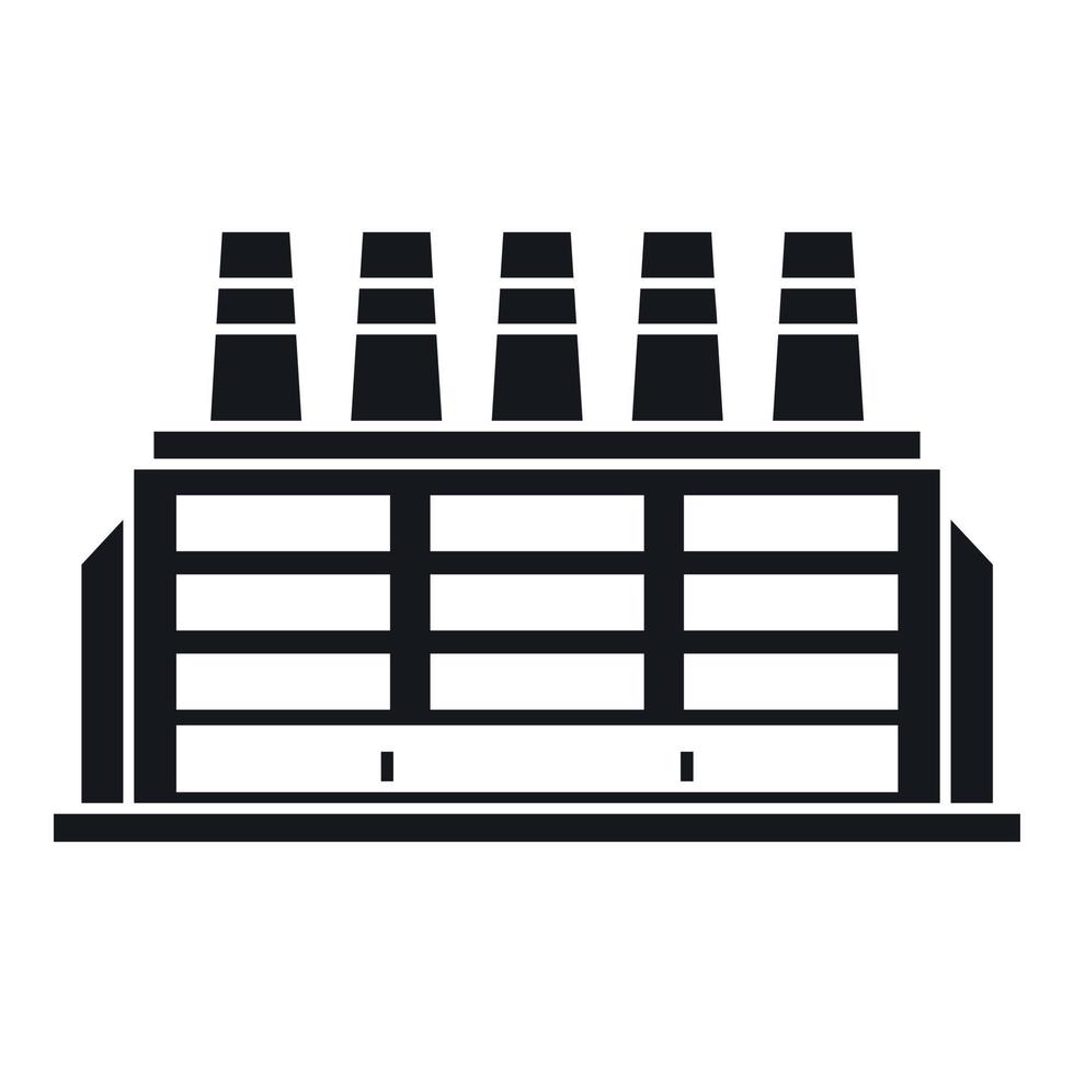 Manufacturing factory building icon, simple style vector