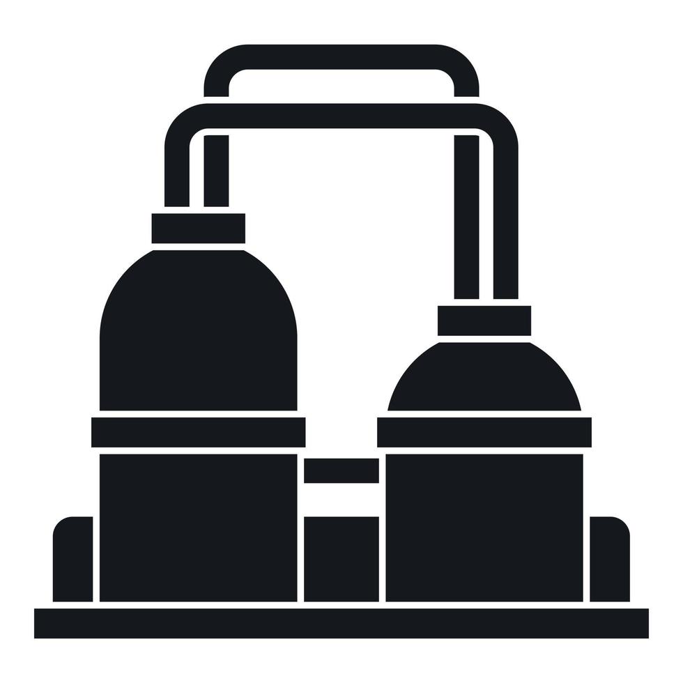 Oil processing factory icon, simple style vector