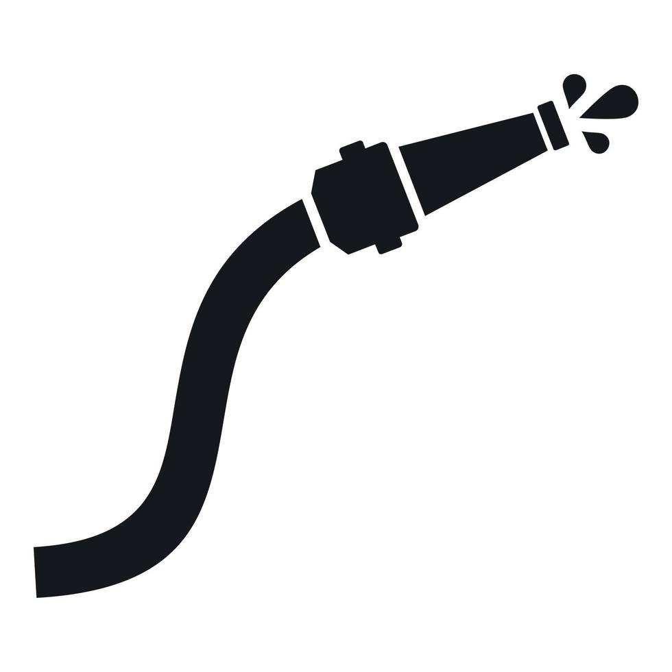 Fire hose with water drops icon, simple style vector