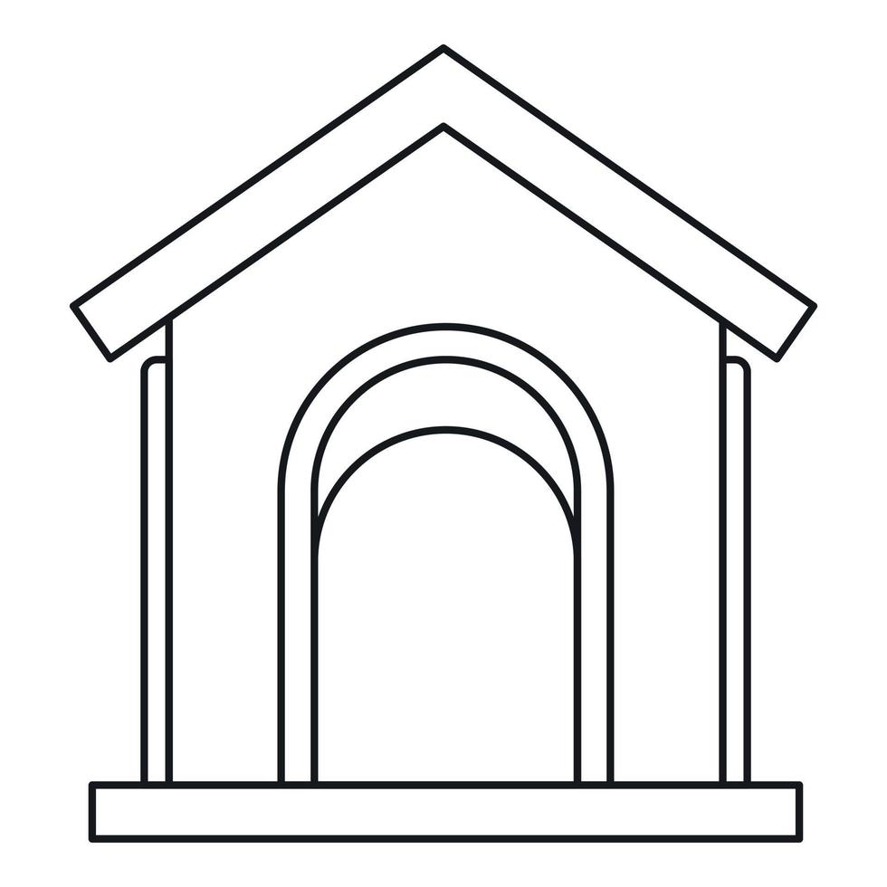 Toy house at playground icon, outline style vector