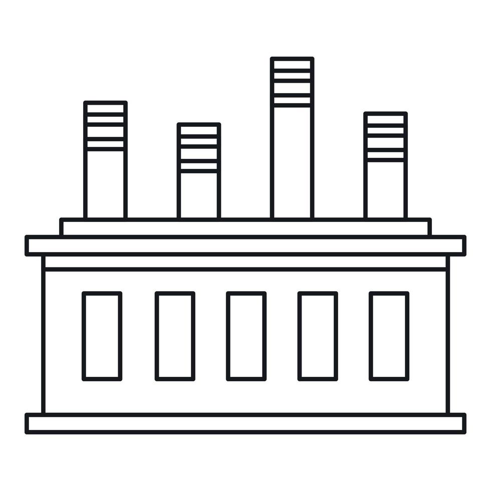 Factory building icon, outline style vector
