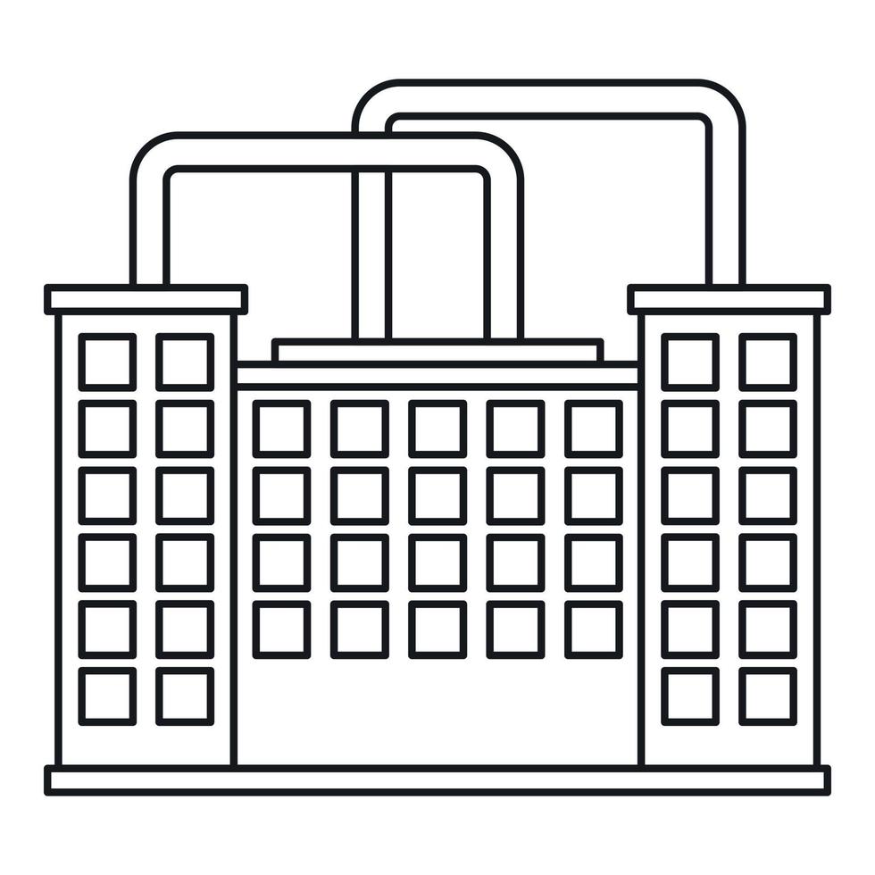 Factory building icon, outline style vector