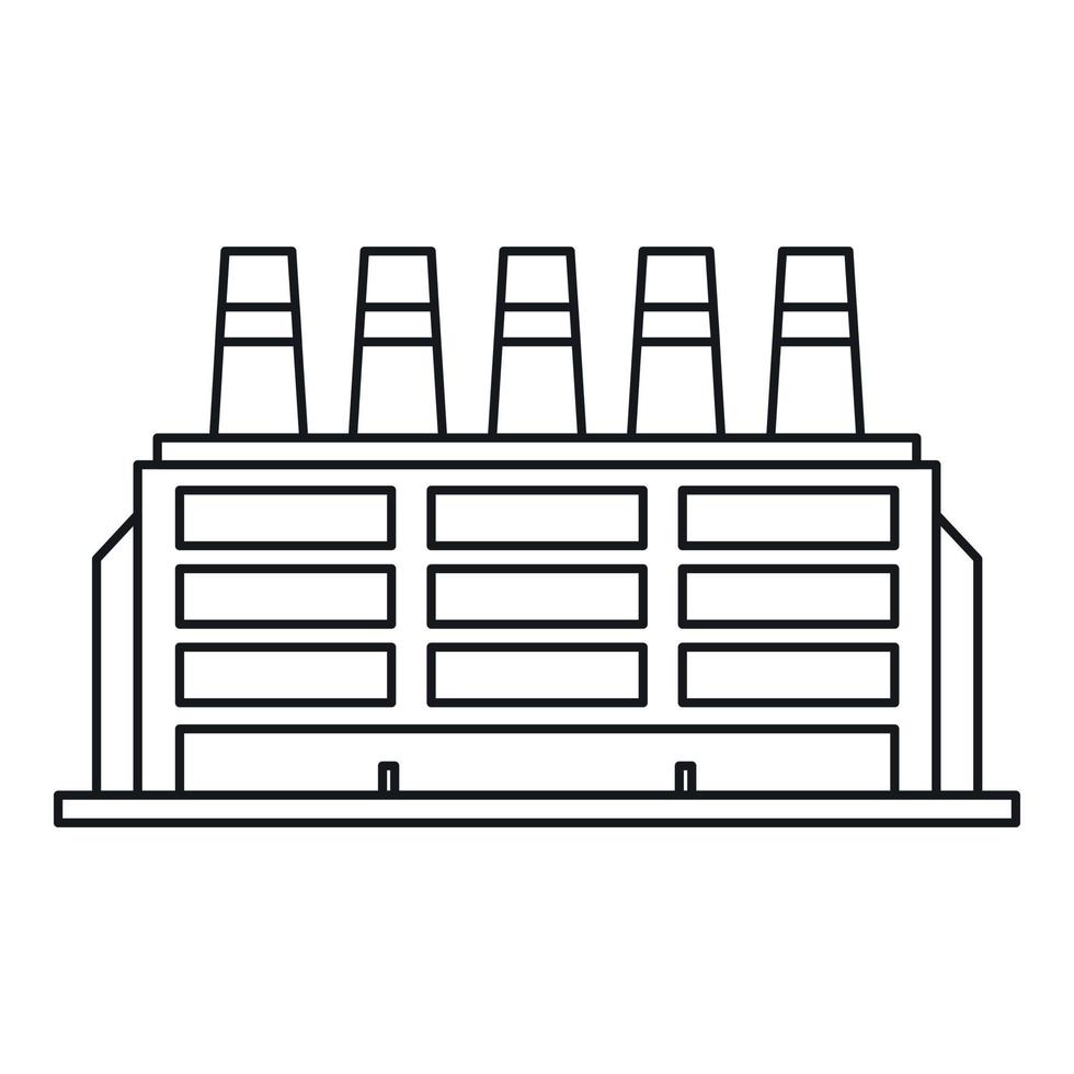 Manufacturing factory building icon, outline style vector