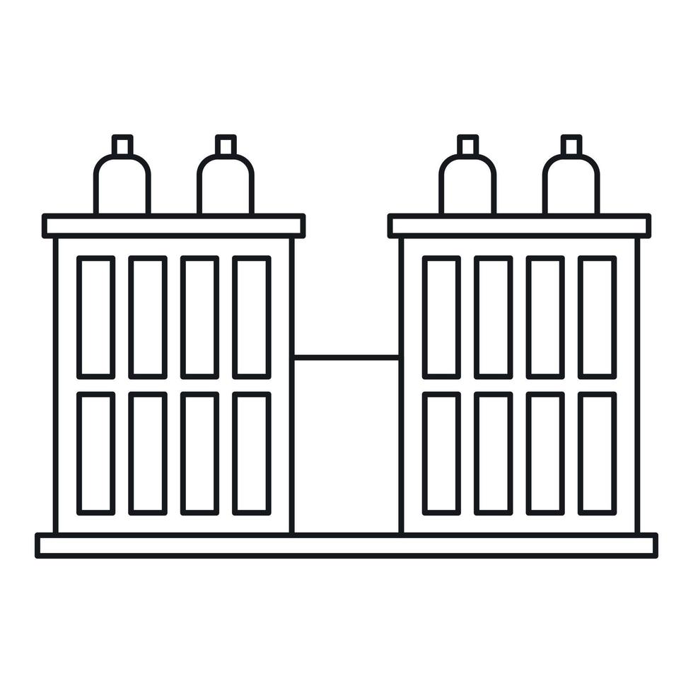 Factory building icon, outline style vector