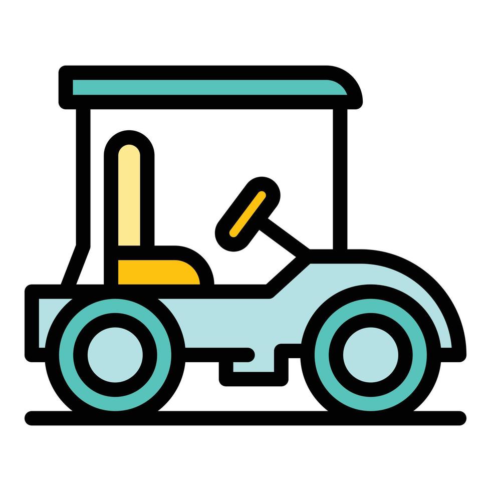 Recreation golf cart icon color outline vector