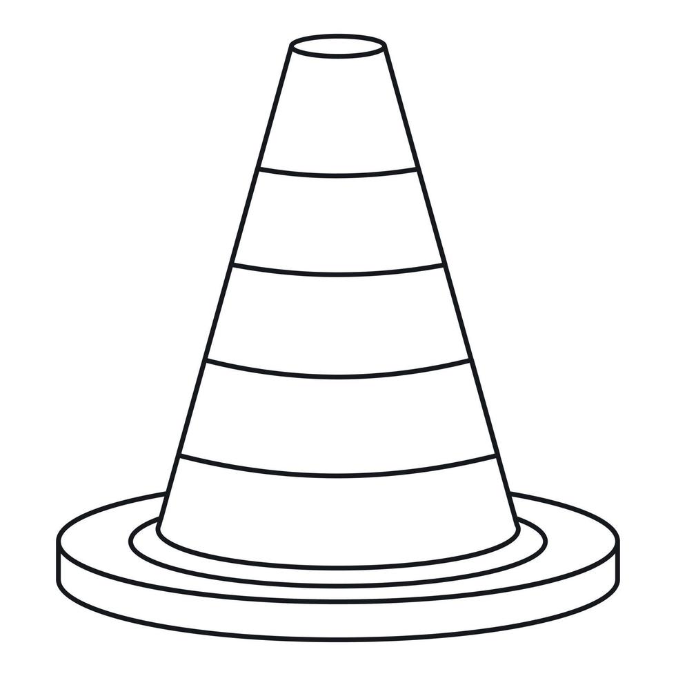 Traffic safety cone icon, outline style vector