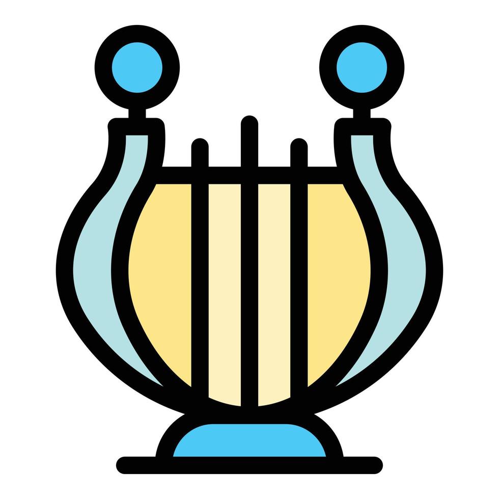 Harp icon color outline vector