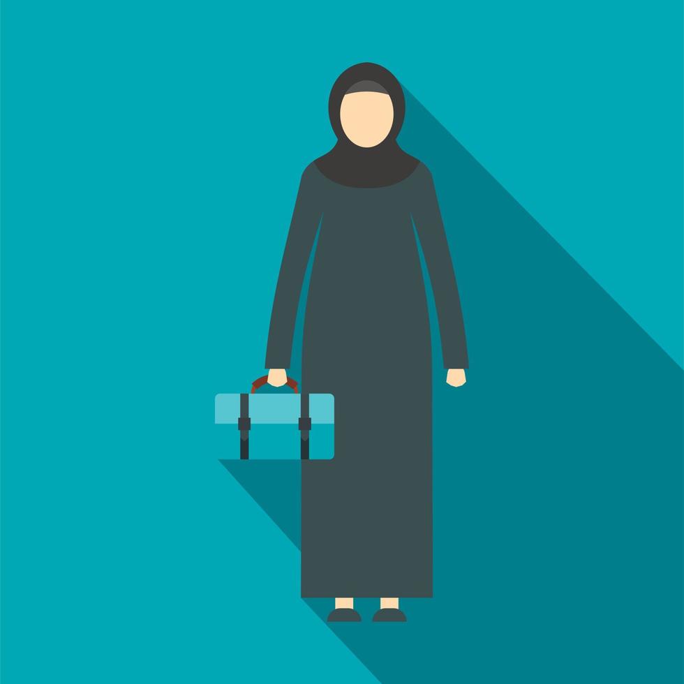 Arabic woman icon, flat style vector