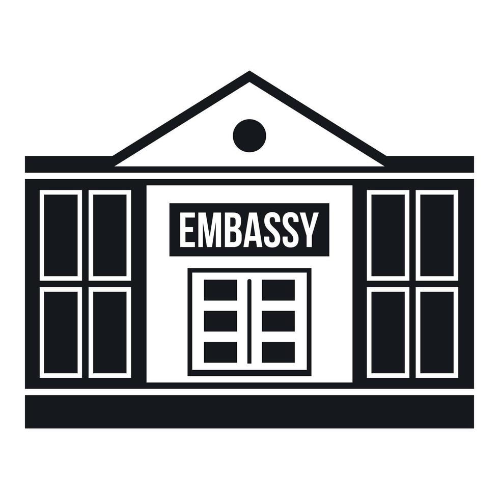 Embassy icon, simple style vector
