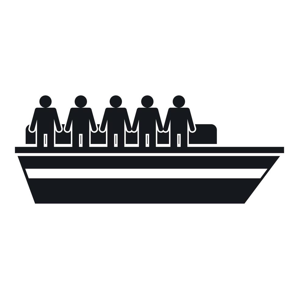 People on ship icon, simple style vector