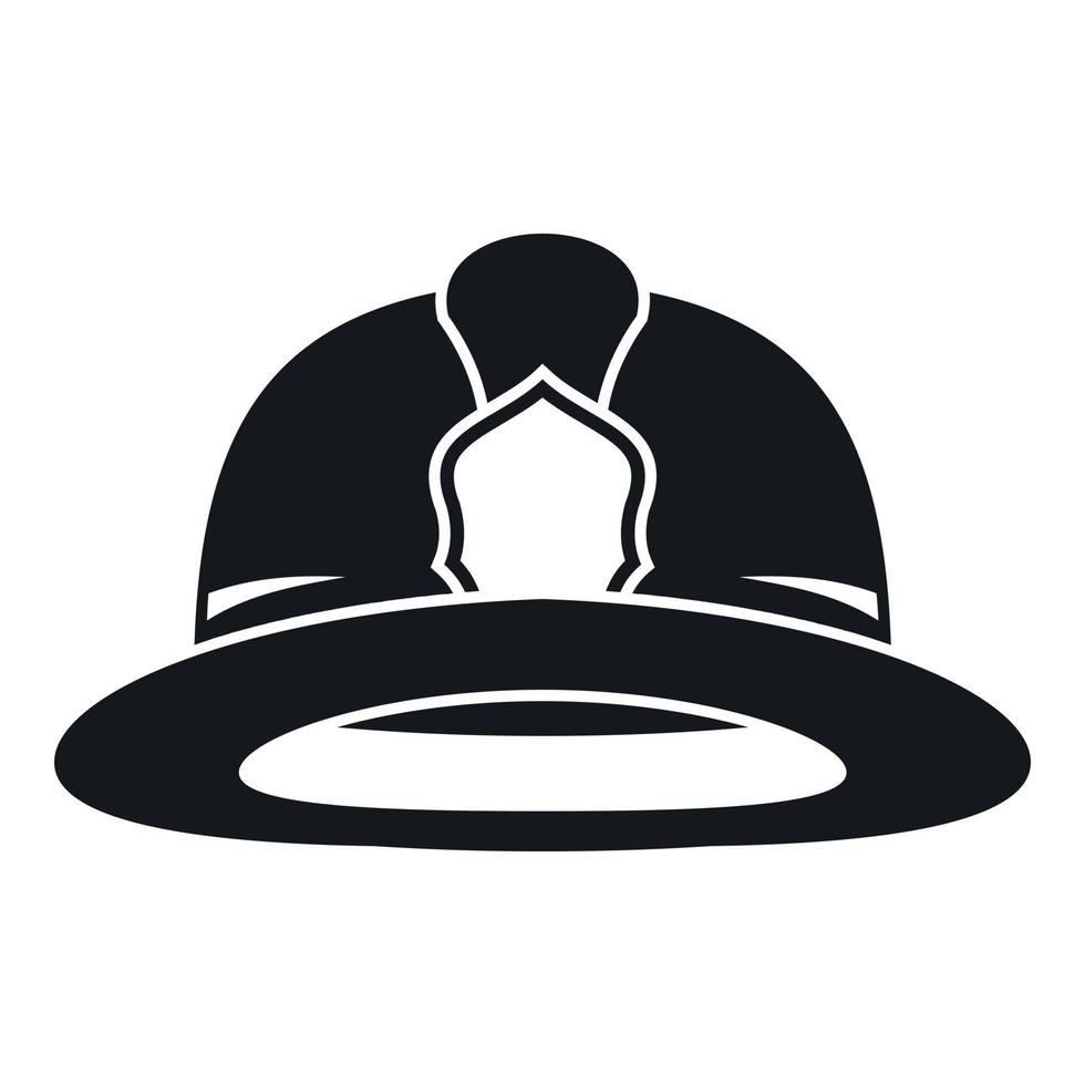 icono de casco de bombero, estilo simple vector