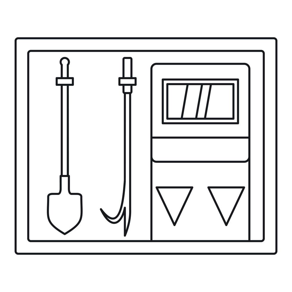 icono de equipo de extinción de incendios, estilo de esquema vector