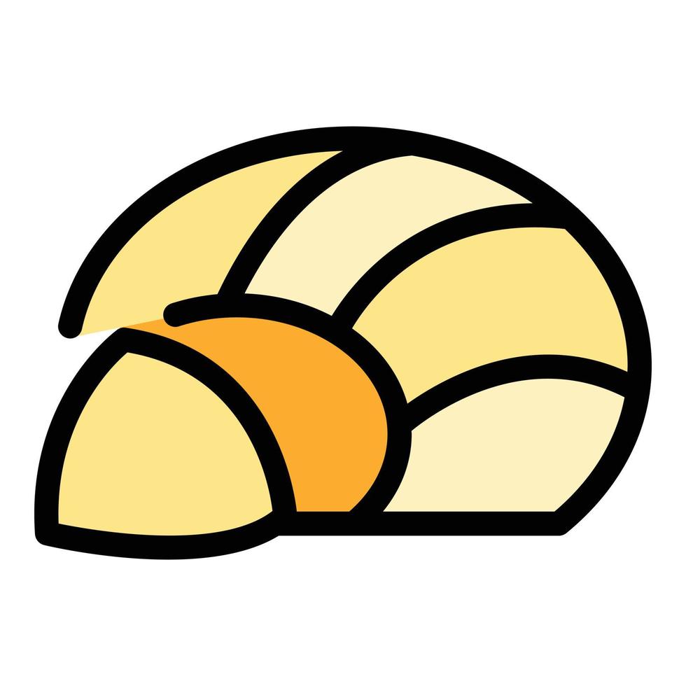 vector de contorno de color de icono de queso mozzarella