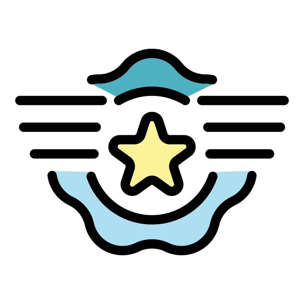 Star token icon color outline vector