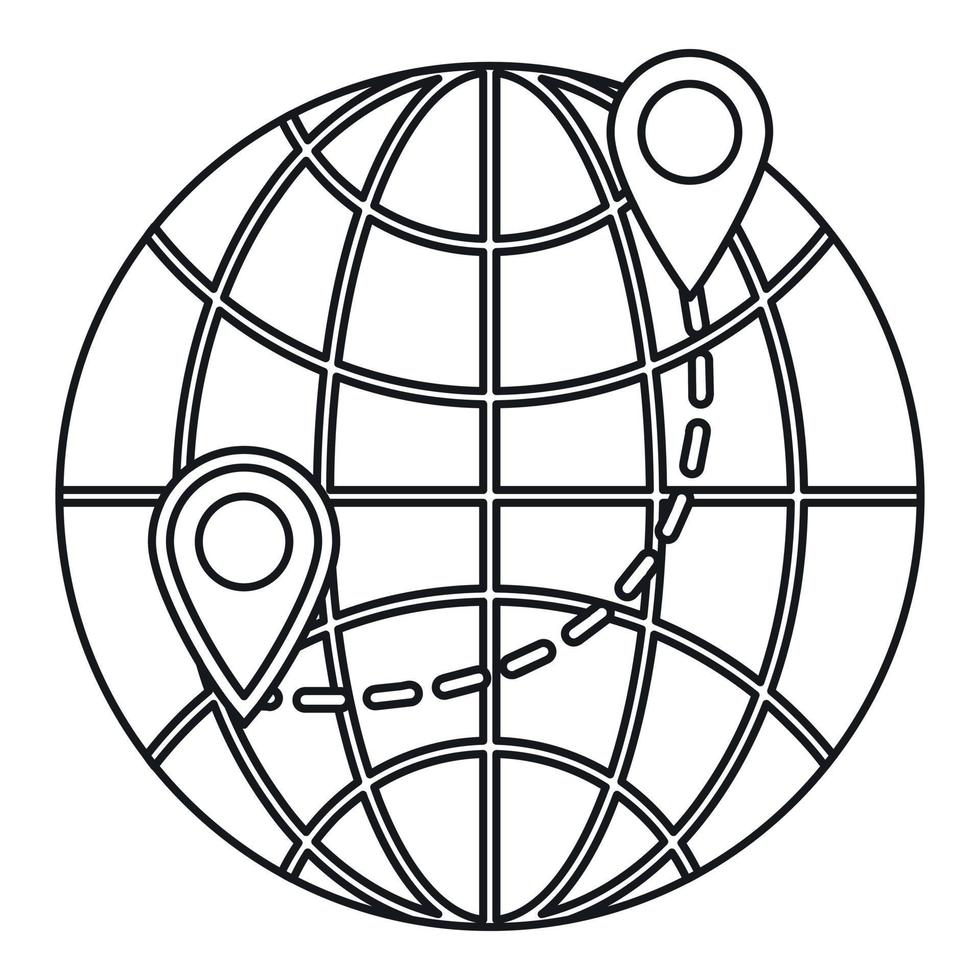 Globe icon, outline style vector