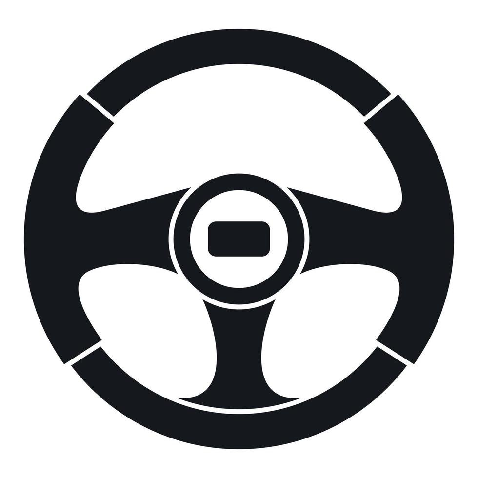 Car steering wheel icon, simple style vector