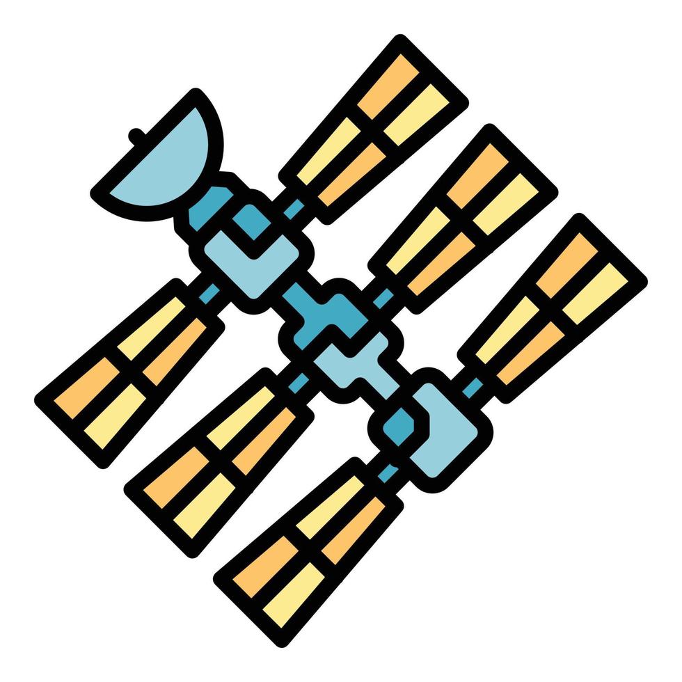 Space station universe icon color outline vector