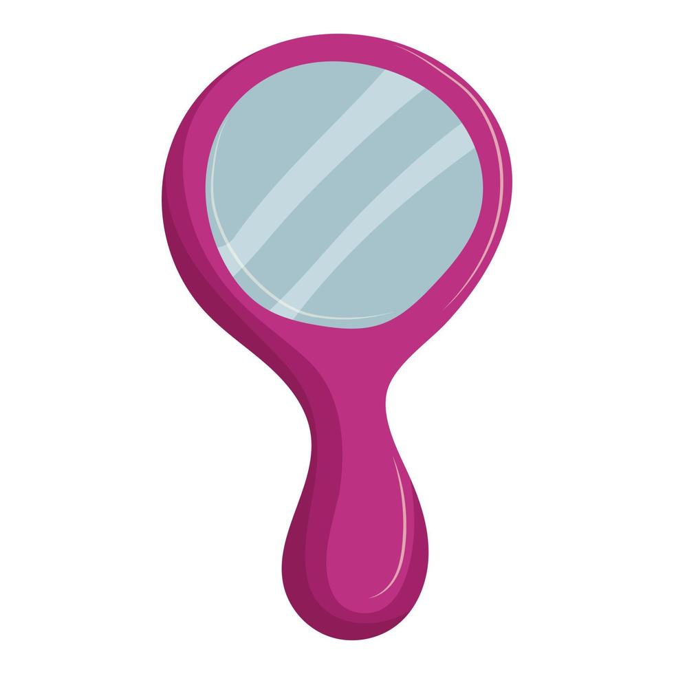 Hand mirror icon, cartoon style vector