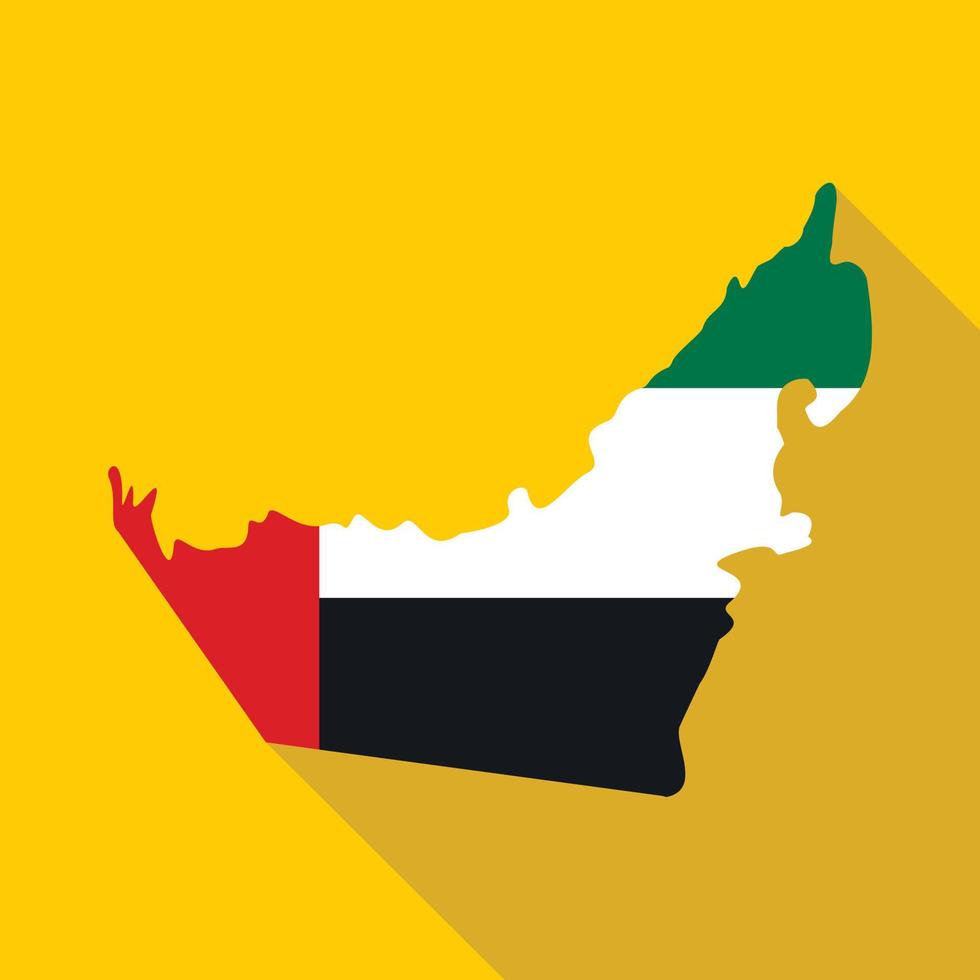 Dubai map icon, flat style vector