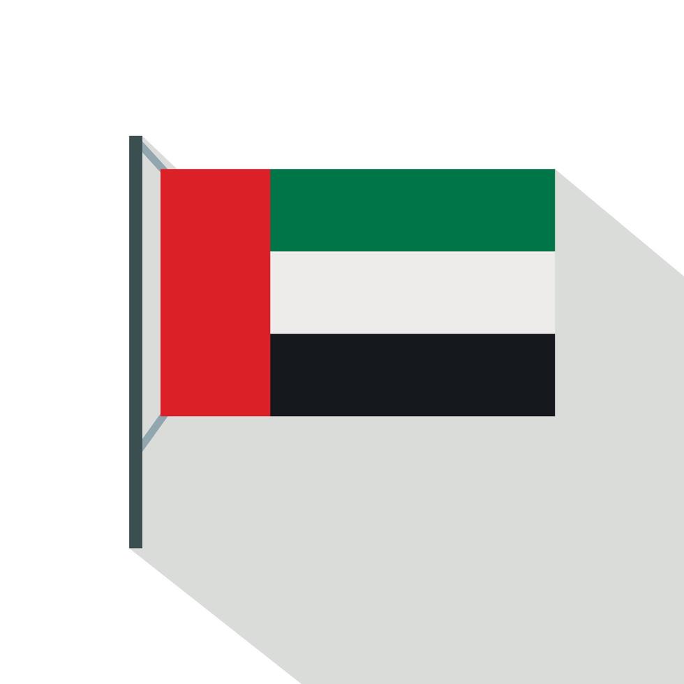 icono de la bandera de dubai, estilo plano vector