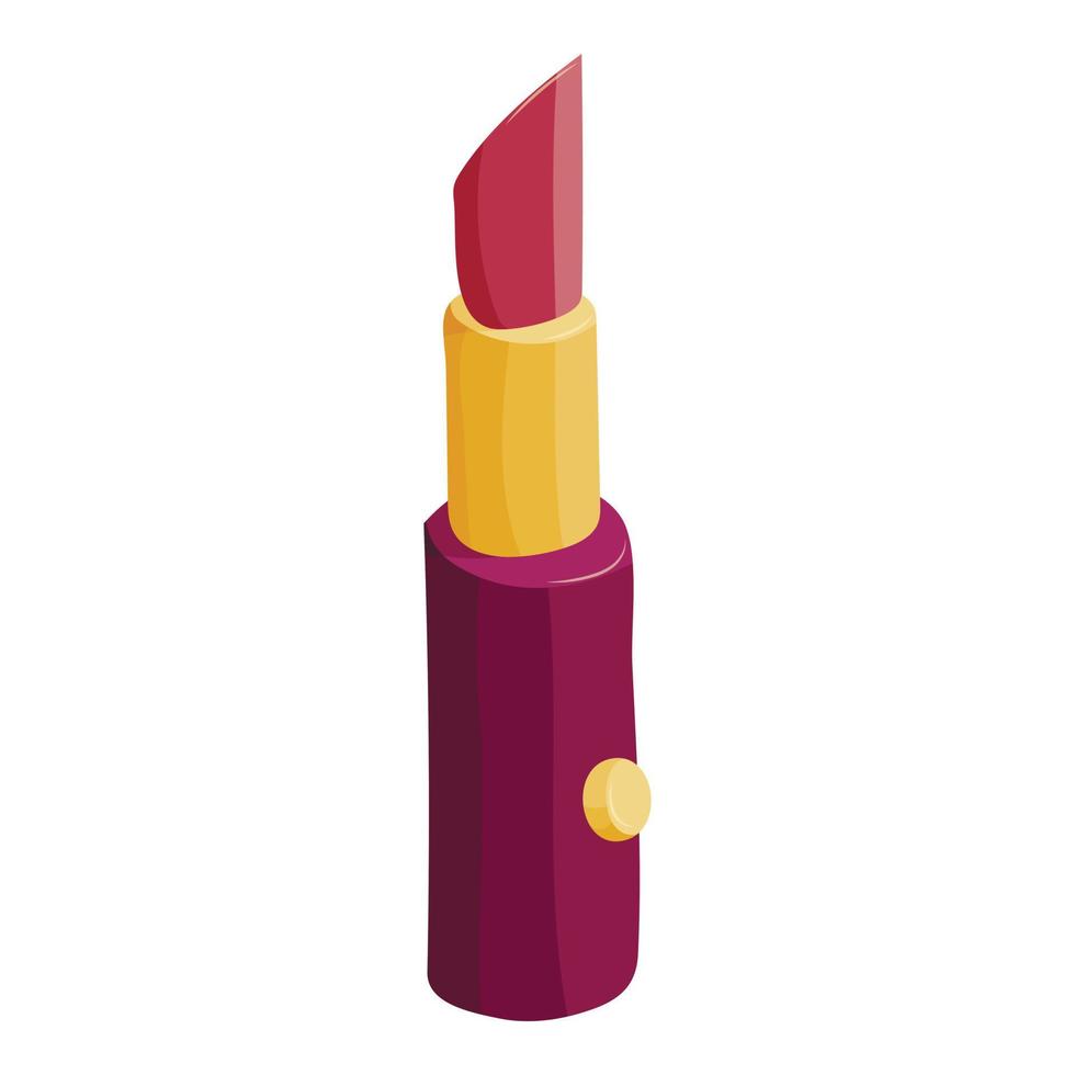 icono de lápiz labial, estilo de dibujos animados vector