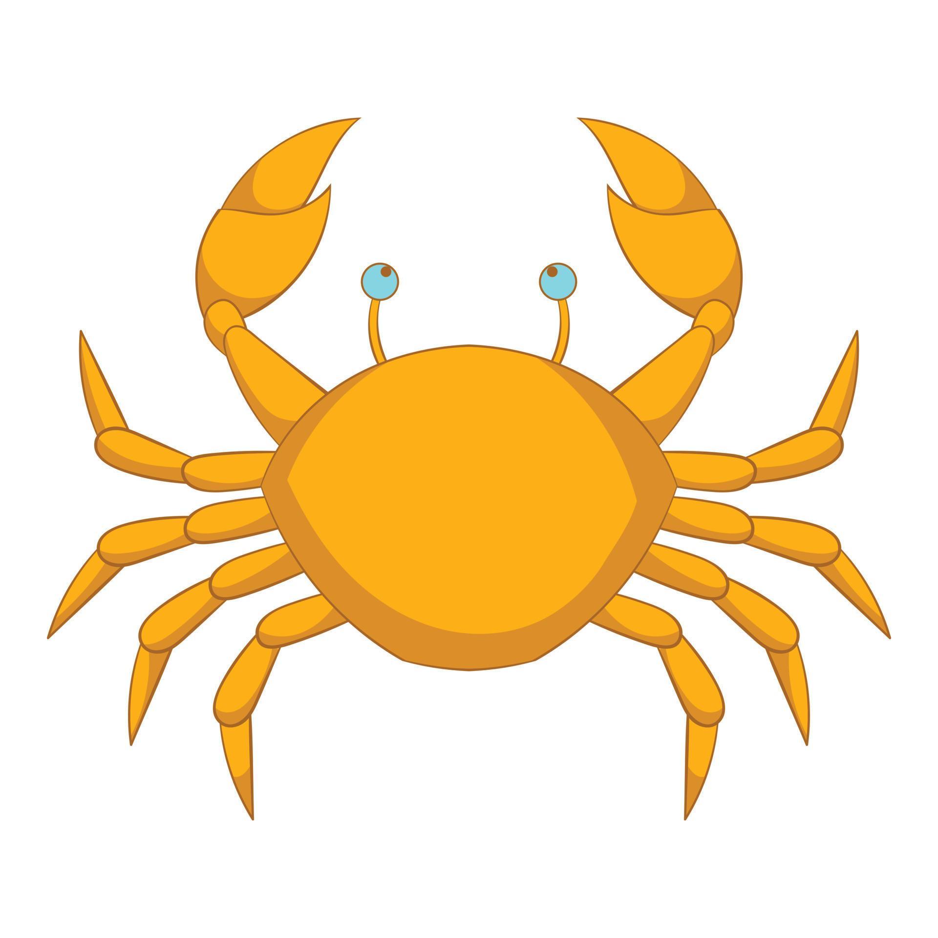 Yellow crab icon, cartoon style 15075273 Vector Art at Vecteezy