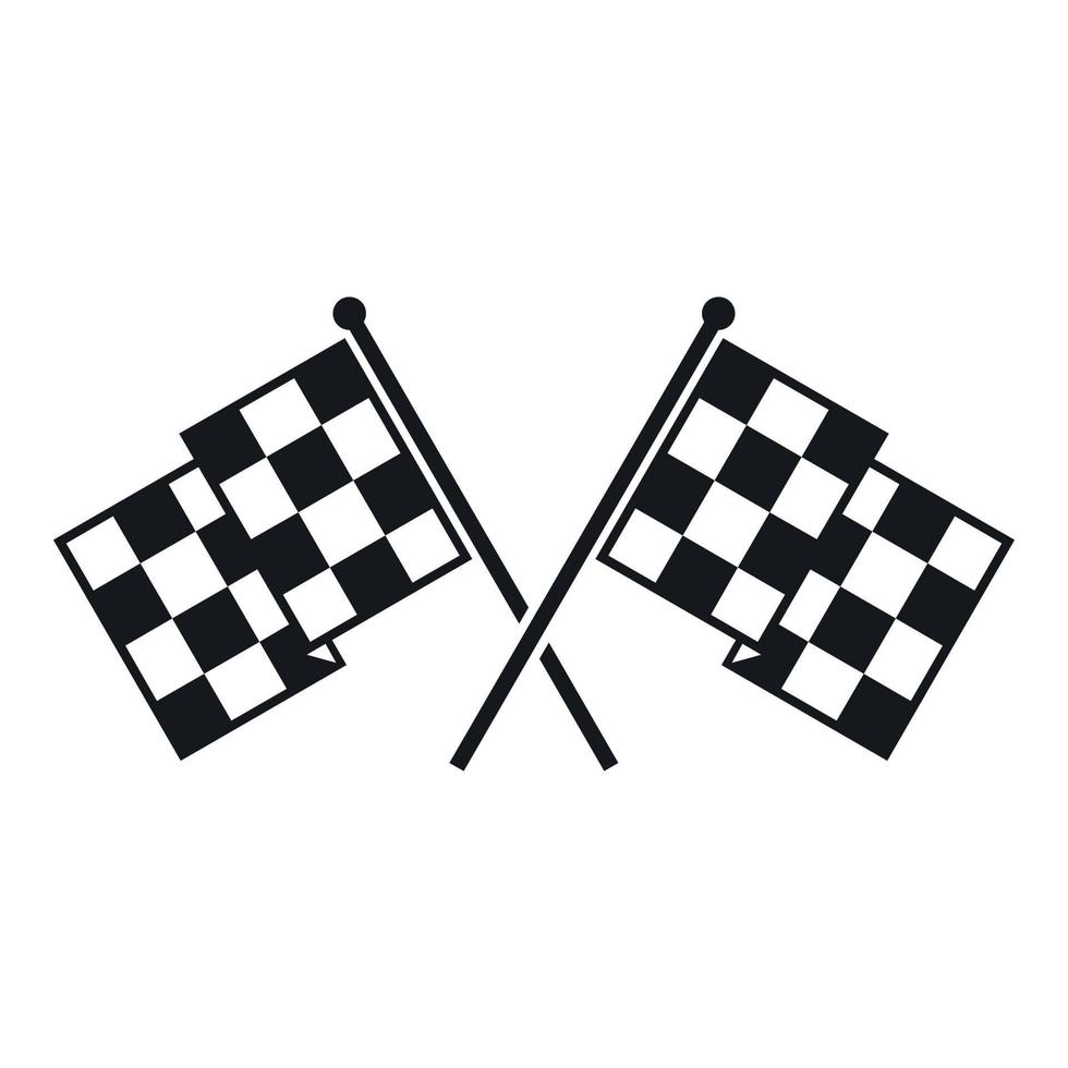 icono de banderas de carreras a cuadros, estilo simple vector