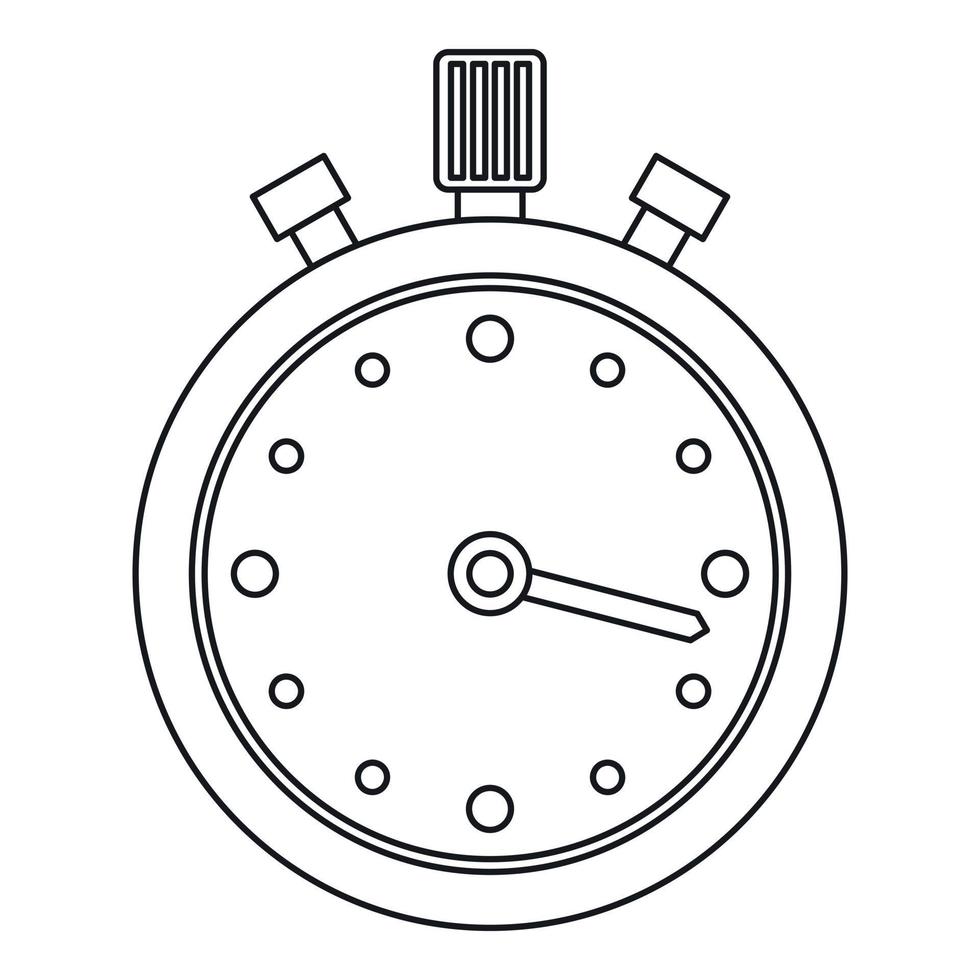 Stopwatch icon, outline style vector