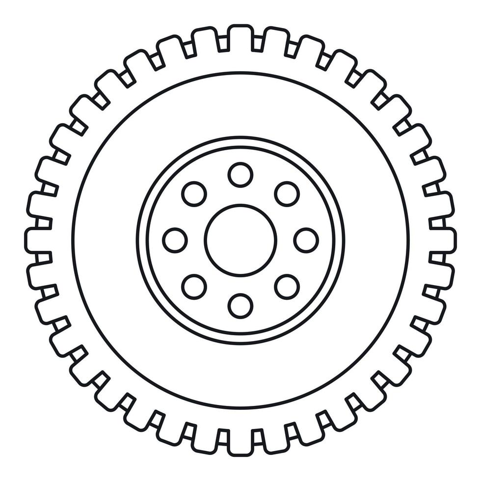 icono de engranaje, estilo de esquema vector