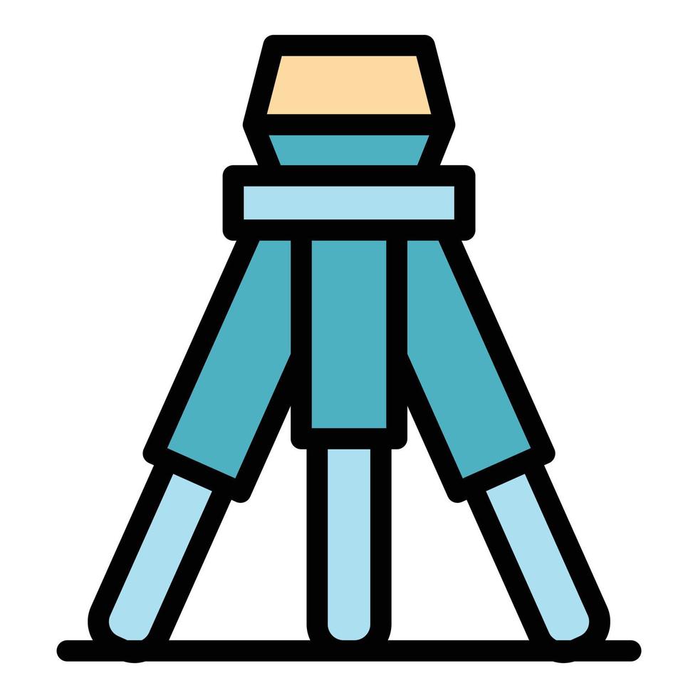 Architect tripod icon color outline vector