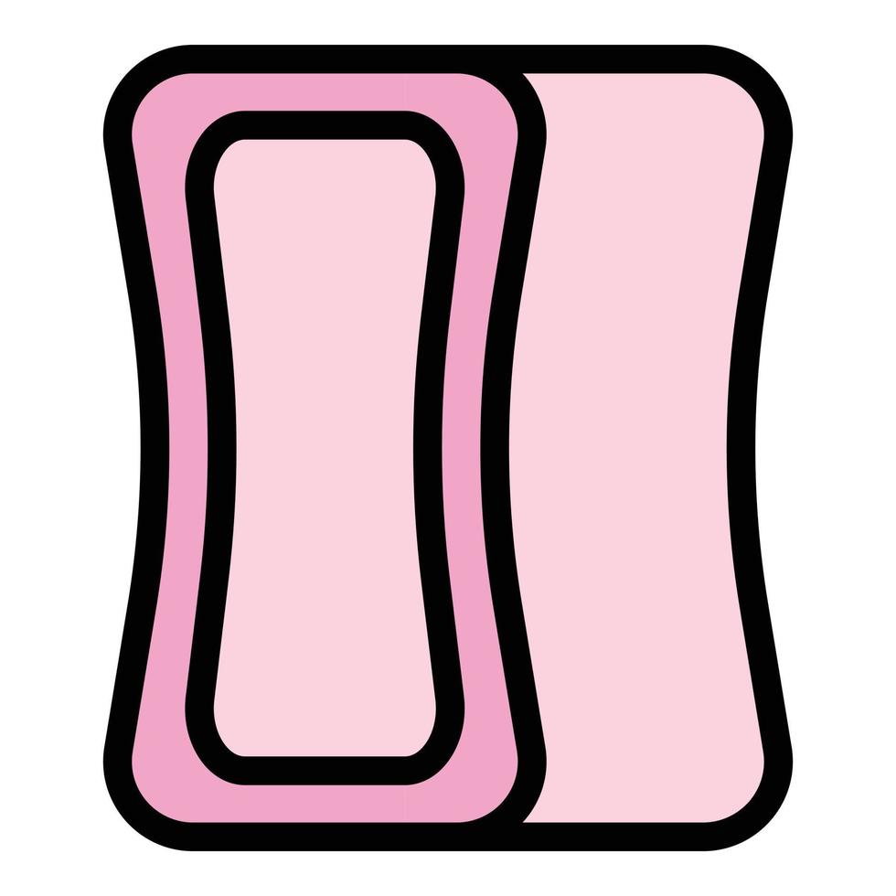 Kitchen sponge icon color outline vector