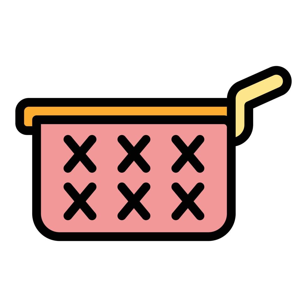 Net deep fryer icon color outline vector