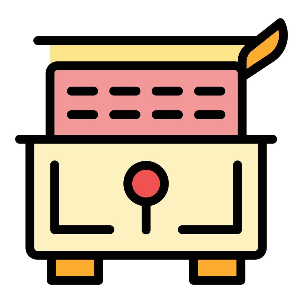 Cook deep fryer icon color outline vector