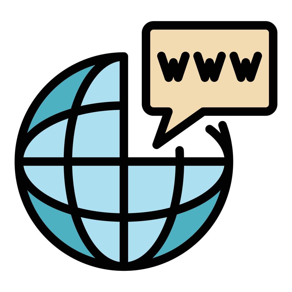 Web browser icon color outline vector