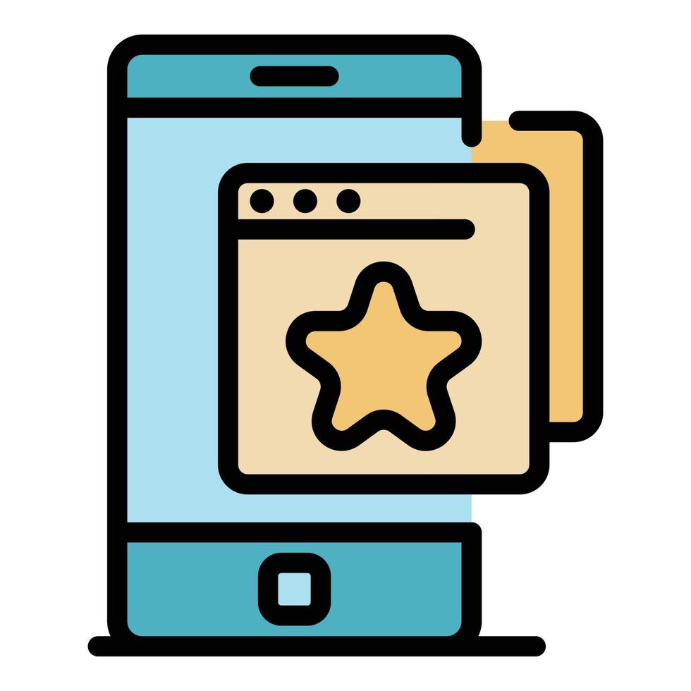 Mobile bookmark icon color outline vector