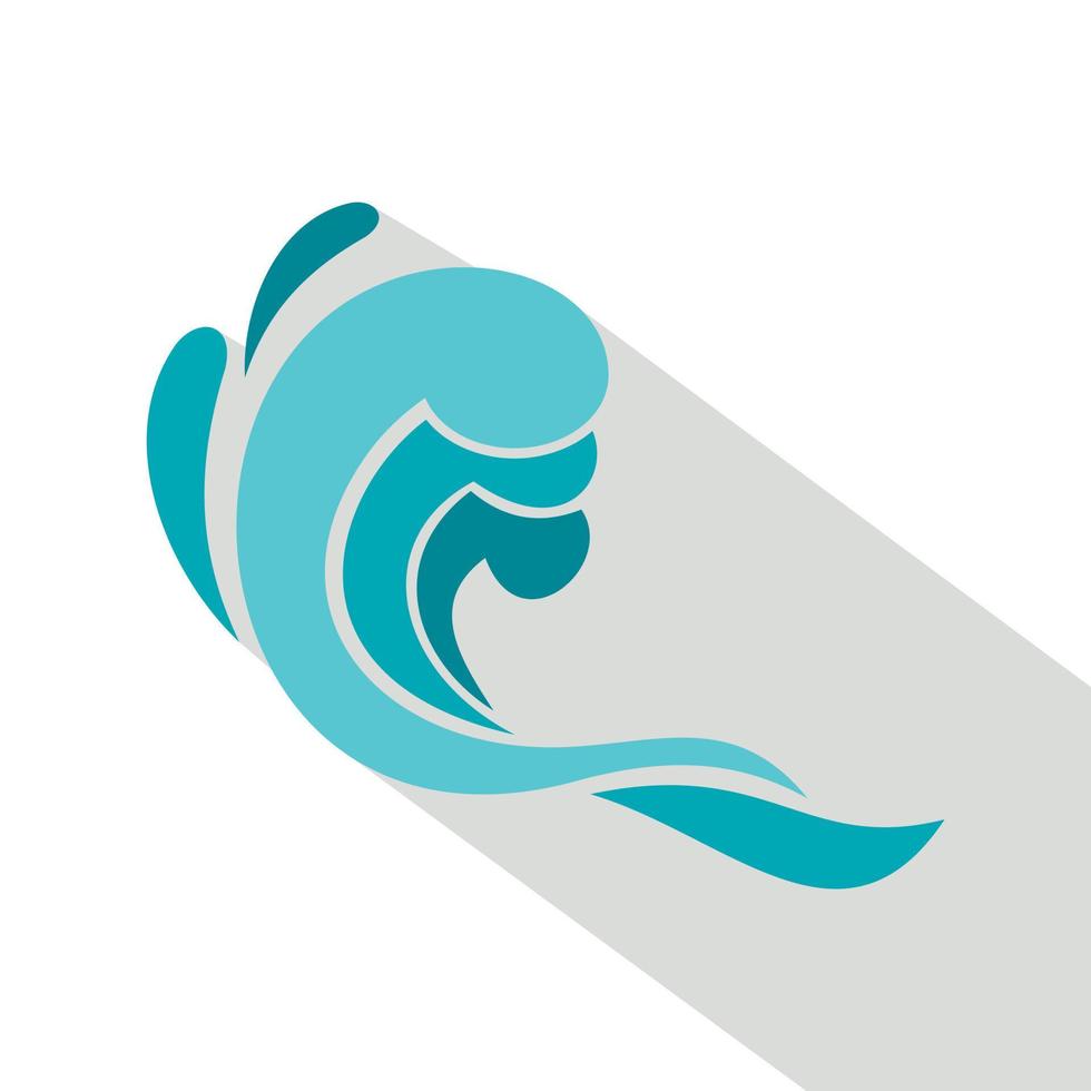 Blue wave icon, cartoon style vector