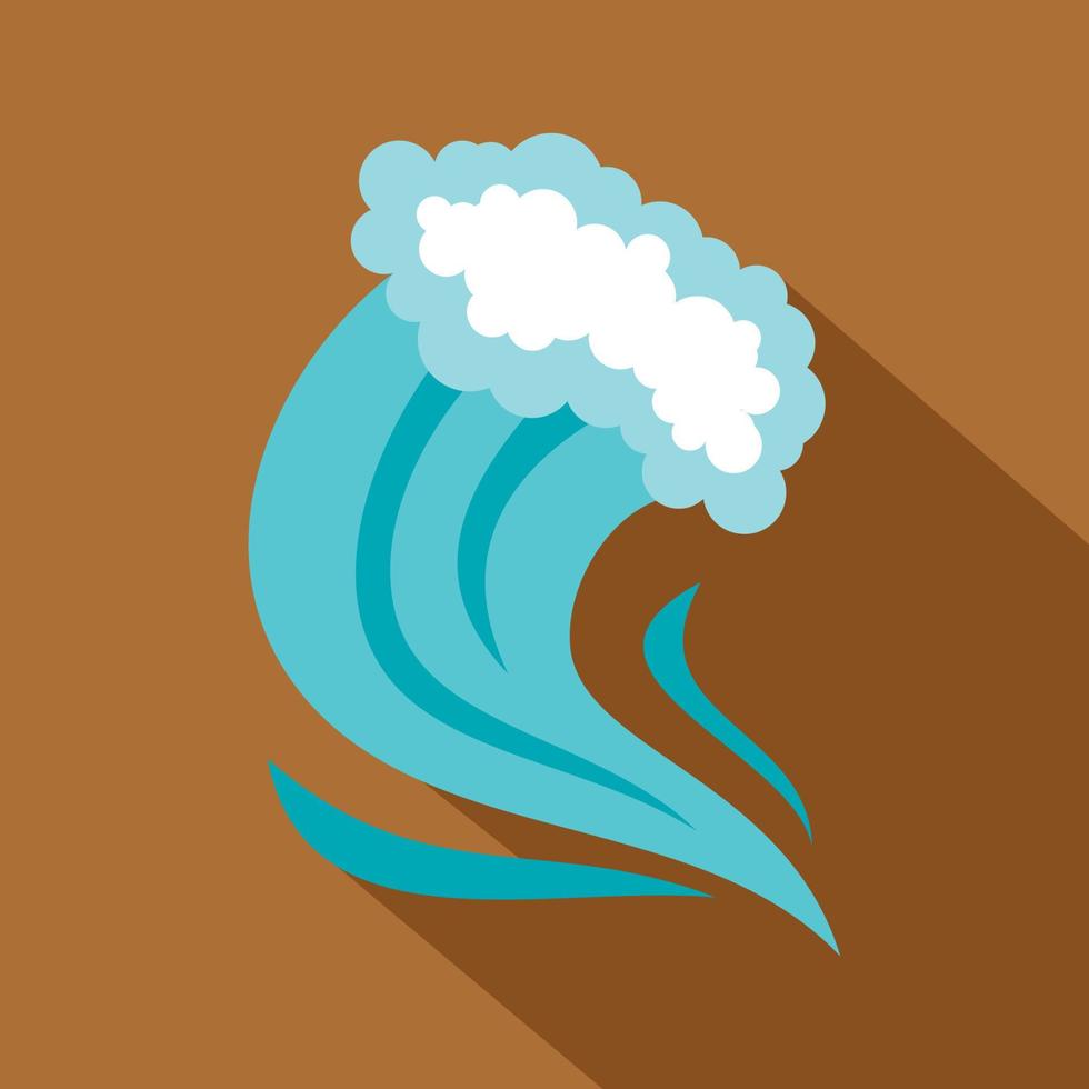 Tsunami icon, cartoon style vector