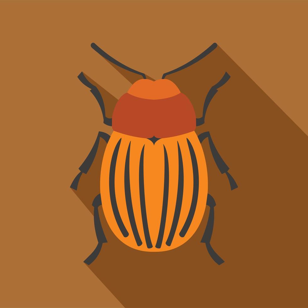 icono de escarabajo de colorado, tipo plano vector