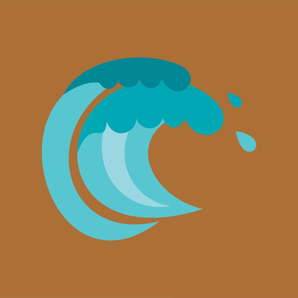 Tenth wave icon, cartoon style vector