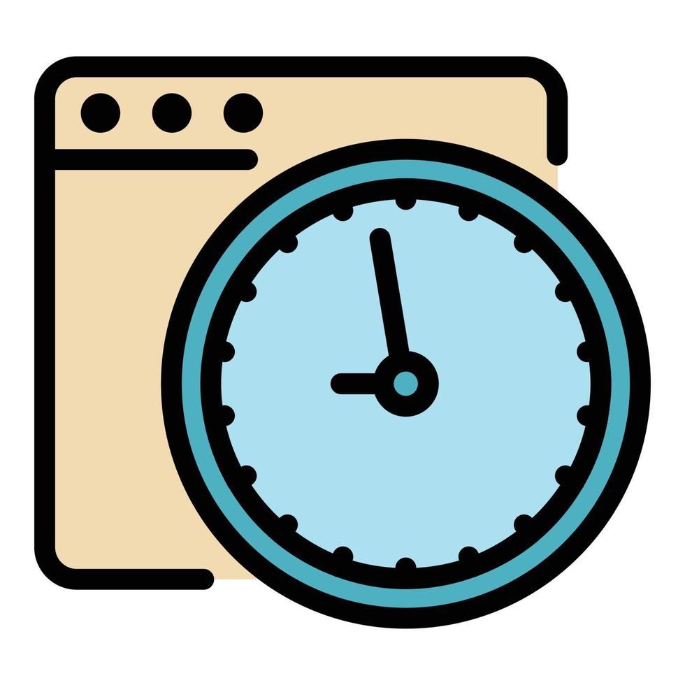 Time browser icon color outline vector