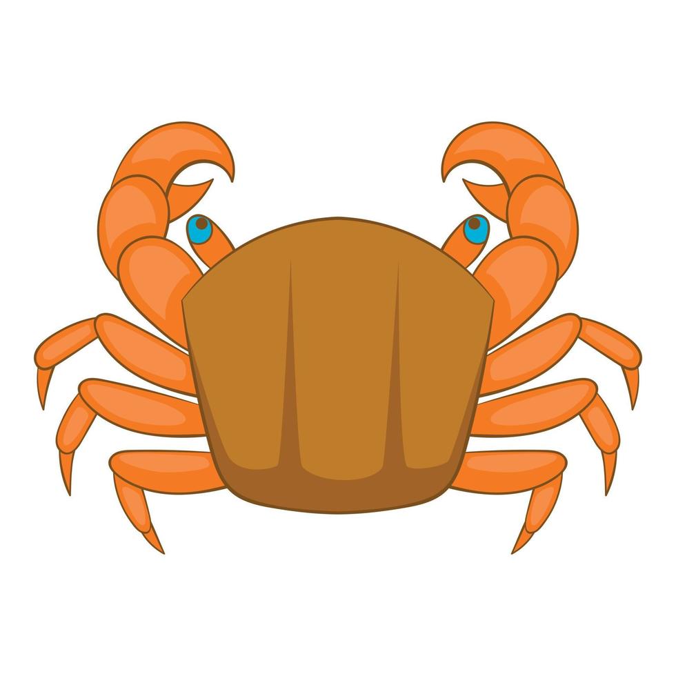 Crab icon, cartoon style vector